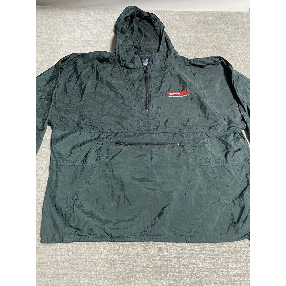 Port Authority Jacket Men’s XL Green Pullover Hoodie Long Sleeve Logo 1/4 Zip